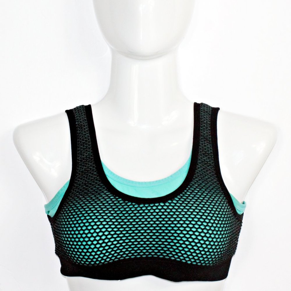 Pre-owned Aeropostale Blue Black Sports Bra M